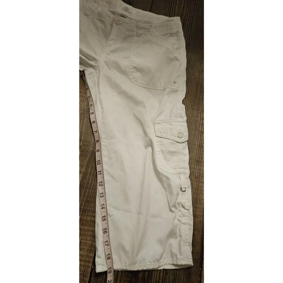 Caslon Womens Capri Pants 4 Small White Cargo Bermuda Cotton Pockets Cropped - Picture 14 of 14